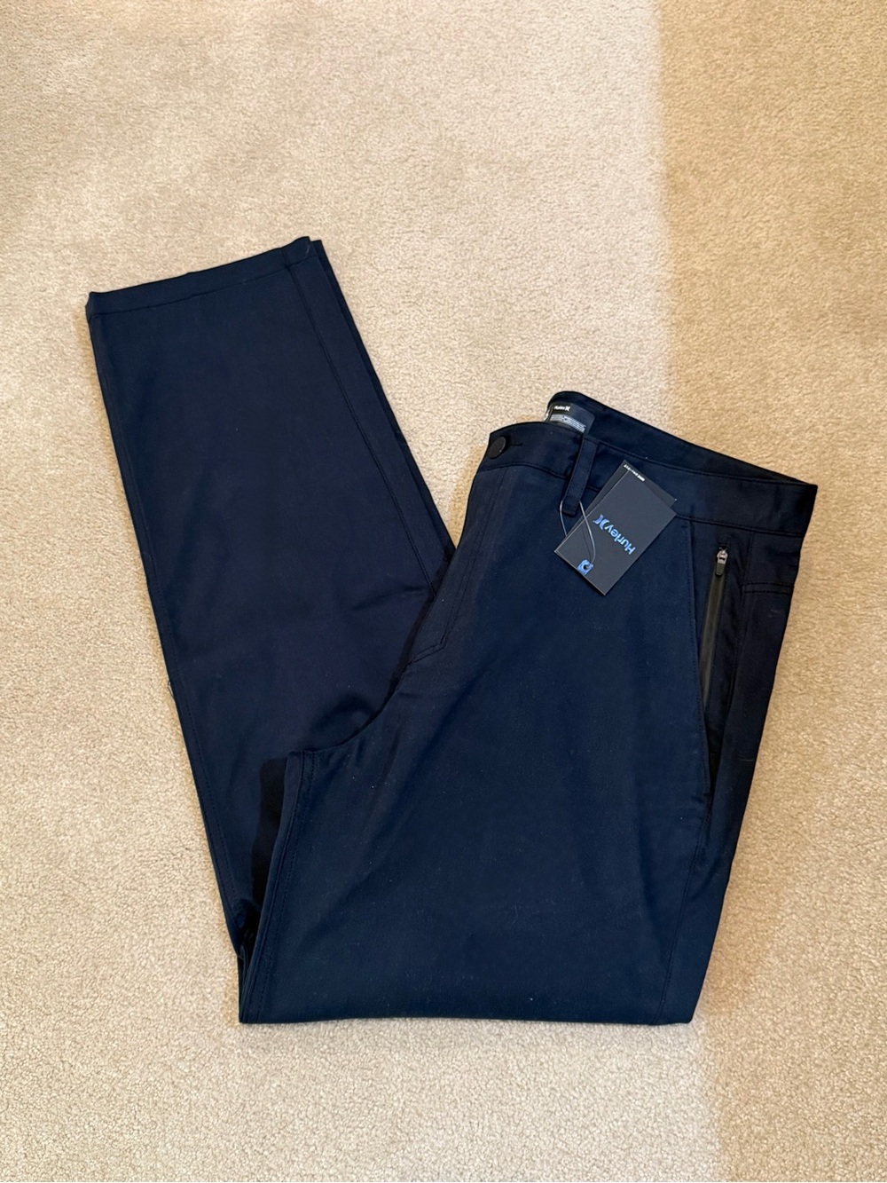 BRAND NEW MENS HURLEY NIKE DRI FIT WORKER PANTS SIZE 36” x 32” IN NAVY BLUE